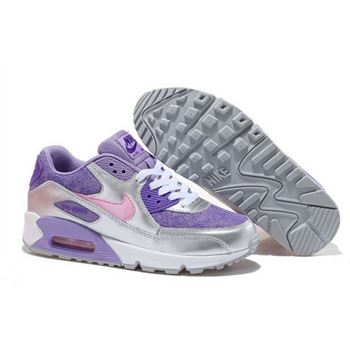 Nike Air Max 90 Womens Shoes New Special Silver Purple Pink Switzerland